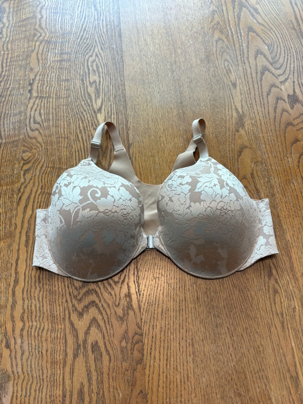 Soma Vanishing Back Full Coverage Front Close Bra 011701 Beige 38 D